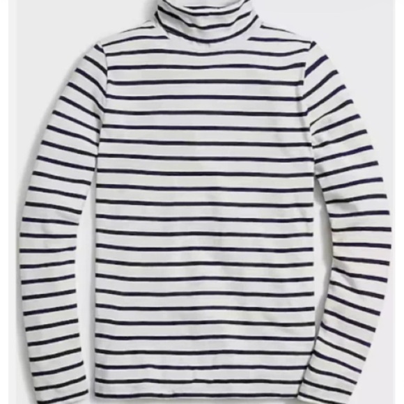 J. Crew Women’s Navy and White Striped Turtleneck MSRP$45 - Picture 1 of 4